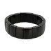 Natural Black Tourmaline Cuff Bracelet, Handwoven Wide Bar Bangle with Fine Beads, Unisex Minimalist Statement
