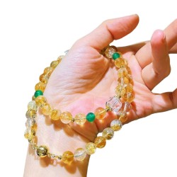 Vintage Designer High Quality Natural Clear Quartz Citrine Jade Necklace