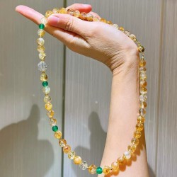 Vintage Designer High Quality Natural Clear Quartz Citrine Jade Necklace Vintage Designer High Quality Natural Clear Quartz Citrine Jade Necklace
