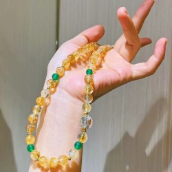 Vintage Designer High Quality Natural Clear Quartz Citrine Jade Necklace Vintage Designer High Quality Natural Clear Quartz Citrine Jade Necklace