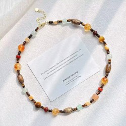 Vintage Designer Artistic High Quality Natural Citrine Tiger's Eye Clavicle Necklace Vintage Designer Artistic High Quality Natural Citrine Tiger's Eye Clavicle Necklace