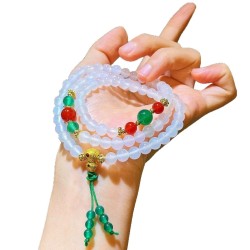 Designer Natural Carnelian Jade Multi-Wrap Bracelet Designer Natural Carnelian Jade Multi-Wrap Bracelet