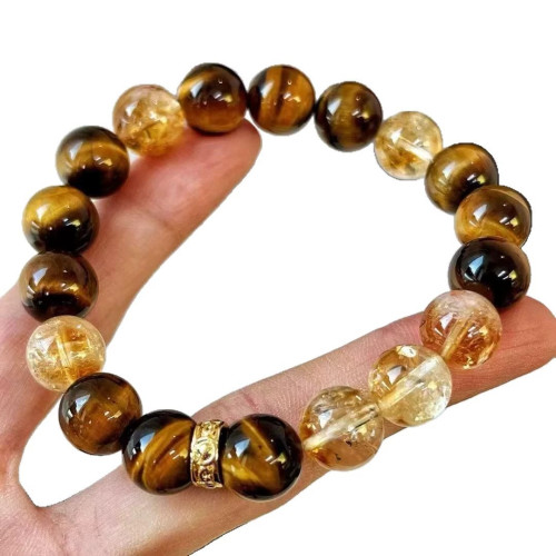 Premium Oriental Everyday Natural Citrine Tiger's Eye 10mm Bracelet Premium Oriental Everyday Natural Citrine Tiger's Eye 10mm Bracelet