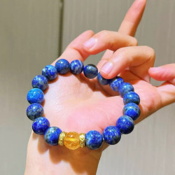 Vintage Designer Natural Lapis Lazuli Bracelet
