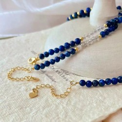 Vintage Oriental Natural Clear Quartz Lapis Lazuli Moonstone Necklace Vintage Oriental Natural Clear Quartz Lapis Lazuli Moonstone Necklace