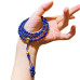 Vintage Designer Natural Lapis Lazuli Multi-Wrap Bracelet