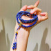 Vintage Designer Natural Lapis Lazuli Multi-Wrap Bracelet