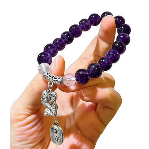 Designer Natural Amethyst 10mm Bracelet Designer Natural Amethyst 10mm Bracelet