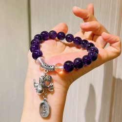 Designer Natural Amethyst 10mm Bracelet