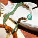 Vintage Designer Artistic Natural Clear Quartz Green Aventurine Jade Bracelet Vintage Designer Artistic Natural Clear Quartz Green Aventurine Jade Bracelet