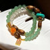 Vintage Designer Artistic Natural Clear Quartz Green Aventurine Jade Bracelet Vintage Designer Artistic Natural Clear Quartz Green Aventurine Jade Bracelet