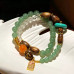 Vintage Designer Artistic Natural Clear Quartz Green Aventurine Jade Bracelet Vintage Designer Artistic Natural Clear Quartz Green Aventurine Jade Bracelet