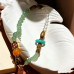 Vintage Designer Artistic Natural Clear Quartz Green Aventurine Jade Bracelet Vintage Designer Artistic Natural Clear Quartz Green Aventurine Jade Bracelet