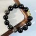 Designer Natural Silver Obsidian Large Bead 14mm Bracelet