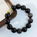 Designer Natural Silver Obsidian Large Bead 14mm Bracelet