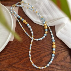 Vintage Oriental Pearl Sweater Chain Necklace