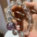 Natural Amethyst Clear Quartz 20mm Bracelet