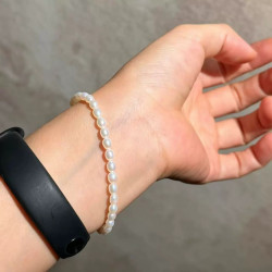 Natural Green Aventurine Jade Freshwater Pearl 4mm Bracelet