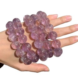 Natural Amethyst 15mm Bracelet