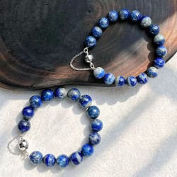 Designer Natural Lapis Lazuli 12mm Bracelet