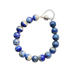Designer Natural Lapis Lazuli 12mm Bracelet