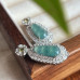 Natural High-Ice Jadeite Bean-Shaped Pendant Necklace, Vintage Style, Genuine Stone