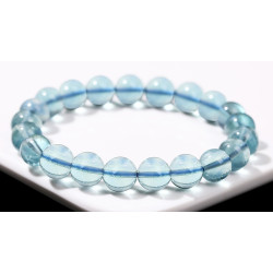 Ice Blue Fluorite Bracelet Unicorn Blue Round Beads Ice Blue Fluorite Bracelet Unicorn Blue Round Beads