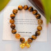 Natural Tiger Eye Citrine Beaded Bracelet Warm Brown Natural Tiger Eye Citrine Beaded Bracelet Warm Brown