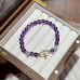 Amethyst Aquamarine & Clear Quartz Bracelet, 6mm Triple-Stone Single Loop Hand-Strung for Women Amethyst Aquamarine & Clear Quartz Bracelet, 6mm Triple-Stone Single Loop Hand-Strung for Women