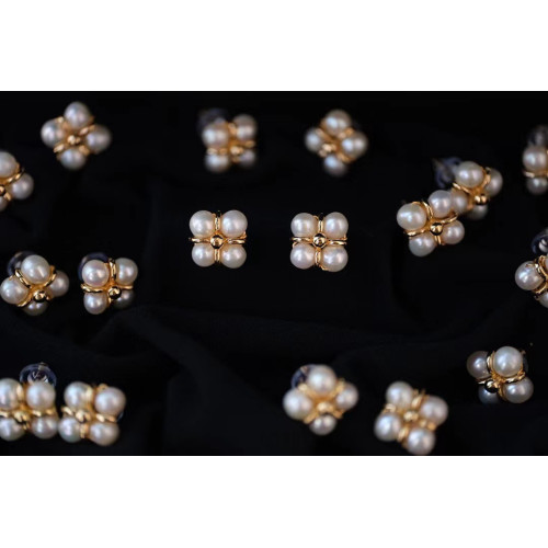 Pearl Freshwater Pearl Four Leaf Clover Earrings Pearl Freshwater Pearl Four Leaf Clover Earrings