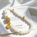 Natural White Chalcedony Beaded Phone Lanyard Strap Natural White Chalcedony Beaded Phone Lanyard Strap