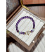 Amethyst Aquamarine & Clear Quartz Bracelet, 6mm Triple-Stone Single Loop Hand-Strung for Women Amethyst Aquamarine & Clear Quartz Bracelet, 6mm Triple-Stone Single Loop Hand-Strung for Women