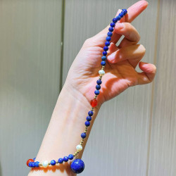 Vintage Premium Lapis Lazuli Red Chalcedony Chalcedony Pearl Jade Necklace Vintage Premium Lapis Lazuli Red Chalcedony Chalcedony Pearl Jade Necklace