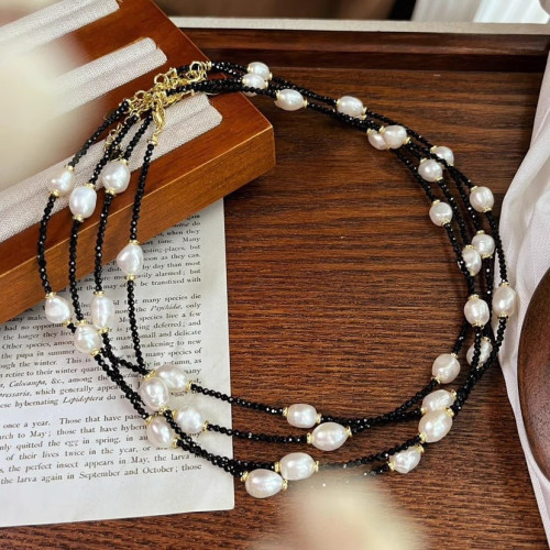 Vintage Starry Sky Minimalist Pearl Starry Sky Clavicle Necklace
