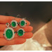 Natural Green Chalcedony Pendant, Ring & Earrings Jewelry Set, Gift Set for Women