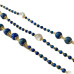 Vintage Oriental Lapis Lazuli Clear Quartz Clavicle Necklace Vintage Oriental Lapis Lazuli Clear Quartz Clavicle Necklace