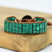 Natural Malachite Bar Bracelet, Handwoven Bohemian Gemstone Chain, Unisex Statement Piece Natural Malachite Bar Bracelet, Handwoven Bohemian Gemstone Chain, Unisex Statement Piece