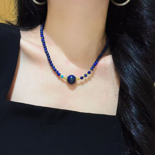 Premium Lapis Lazuli Clavicle Necklace Premium Lapis Lazuli Clavicle Necklace