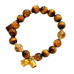 Natural Tiger Eye Citrine Beaded Bracelet Warm Brown Natural Tiger Eye Citrine Beaded Bracelet Warm Brown
