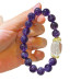 Natural Amethyst & White Quartz Designer Bracelet, 10mm Grape-Purple Crystal Beaded Bracelet for Women Natural Amethyst & White Quartz Designer Bracelet, 10mm Grape-Purple Crystal Beaded Bracelet for Women