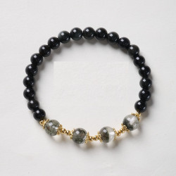 Silver Obsidian Six-Character Mantra Bracelet 10mm Black Myth Inspired Design Silver Obsidian Six-Character Mantra Bracelet 10mm Black Myth Inspired Design