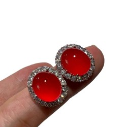 Minimalist Versatile Natural Carnelian Jade Earrings