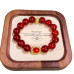 Natural Red Agate Bracelet, 12mm South-Red Tones Beaded Strand, Vintage Statement Jewelry for Women