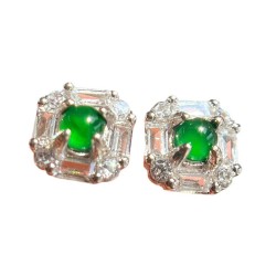 Vintage Oriental Natural Jade Earrings