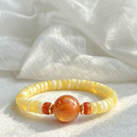 Premium Artistic Mala Amber Simulated Amber Bracelet