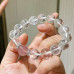 Designer Natural Clear Quartz Strawberry Quartz Large Bead 12mm Bracelet Designer Natural Clear Quartz Strawberry Quartz Large Bead 12mm Bracelet