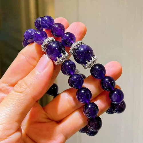 Premium Designer Natural Amethyst 10mm Bracelet Premium Designer Natural Amethyst 10mm Bracelet