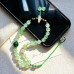 Natural Green Strawberry Quartz Beaded Phone Lanyard Strap Natural Green Strawberry Quartz Beaded Phone Lanyard Strap