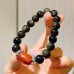 Designer Carnelian Red Agate Golden Obsidian 10mm Bracelet