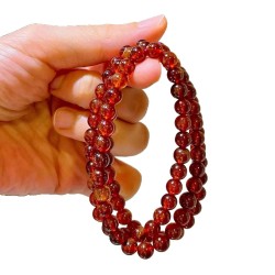 Fanta Orange Natural Garnet Multi-Wrap 6mm Bracelet